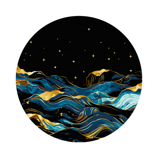 На чорному полотні - Нічний океан (Розмір M)
