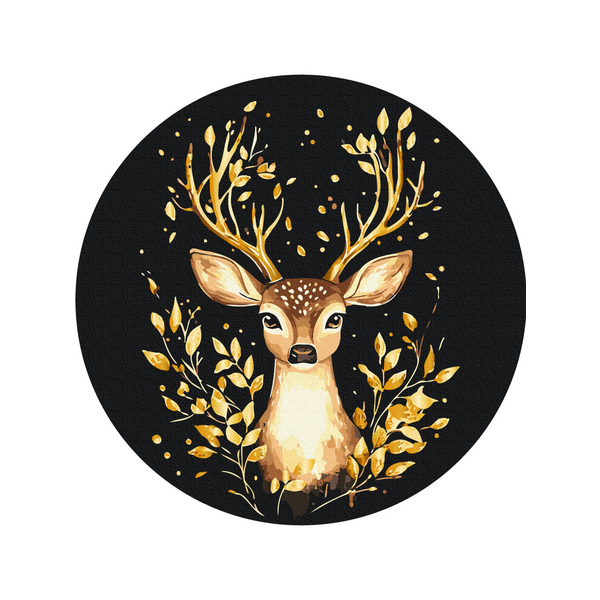 На чорному полотні - Олень (Размер M)