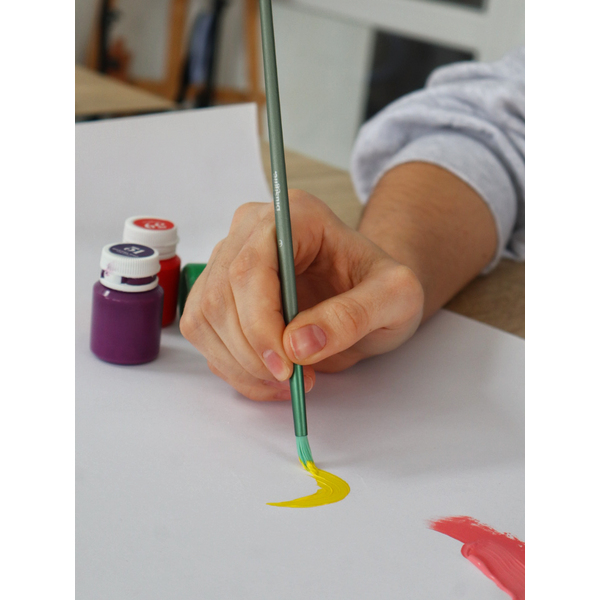 Пензлі для малювання (281) - Набор профессиональных нейлоновых кисточек 6 шт Премиум (зеленые)