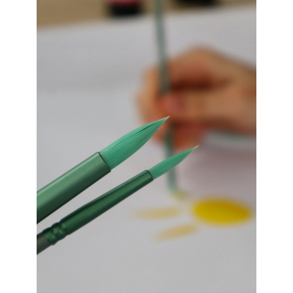 Пензлі для малювання (281) - Набор профессиональных нейлоновых кисточек 6 шт Премиум (зеленые)