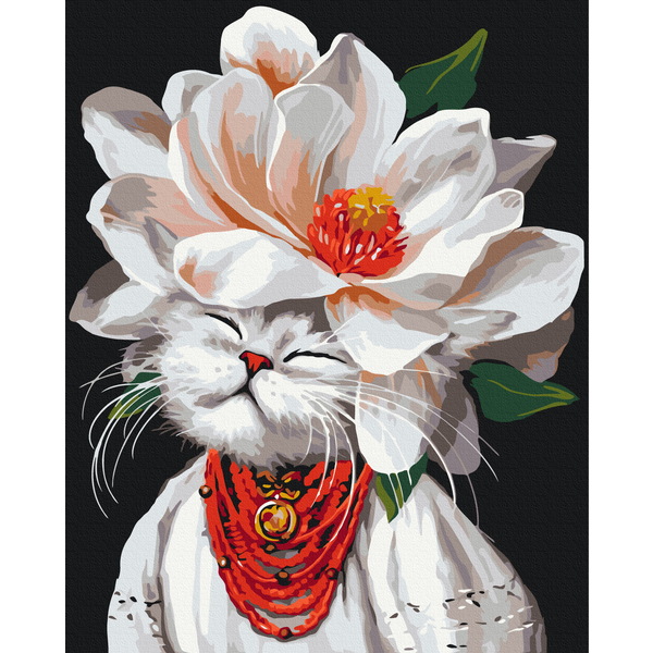 Картина по номерам Авторські колекції - Magnolia cat © Marianna Pashchuk