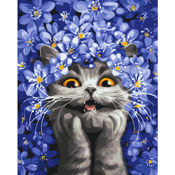 Картина по номерам Авторські колекції - Кошка в подснежниках © Марианна Пащук