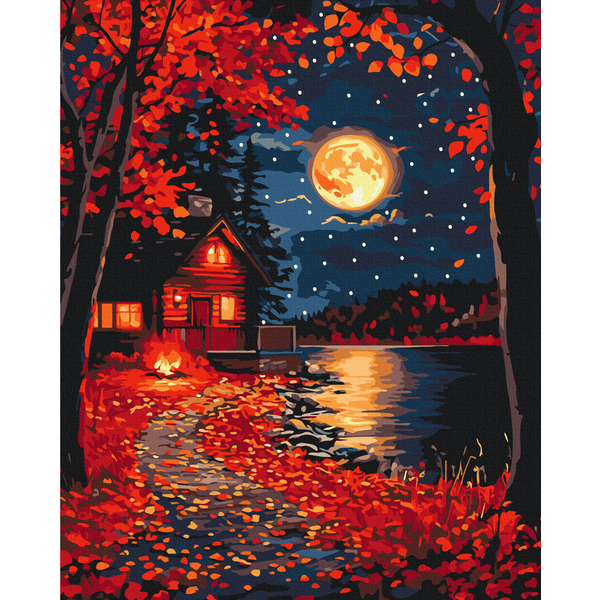 Картина по номерам Природа - Край красных листьев