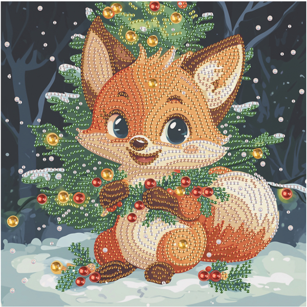 Алмазная мозаика BLACK 25x25 - Счастливий лисёнок