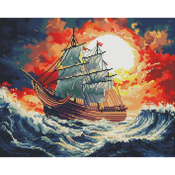 Алмазна мозаїка BLACK 40х50 - Шторм на закате солнца