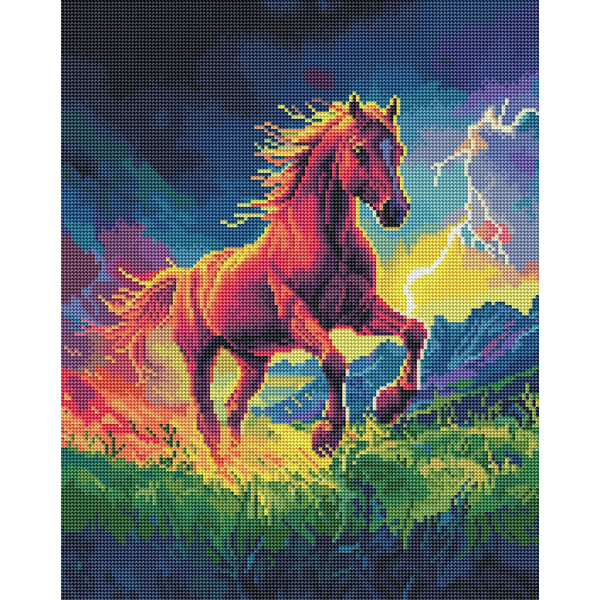 Алмазна мозаїка BLACK 40х50 - Гнідий кінь