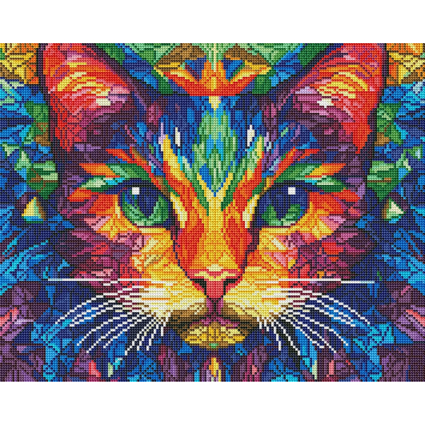 Алмазна мозаїка BLACK 40х50 - Цветной кот