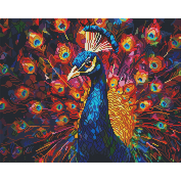Алмазна мозаїка BLACK 40х50 - Павлин