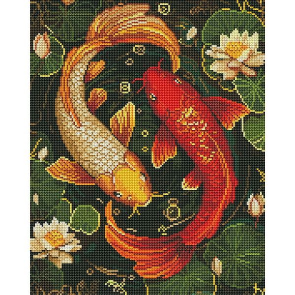 Алмазна мозаїка BLACK 40х50 - Різнокольорові риби