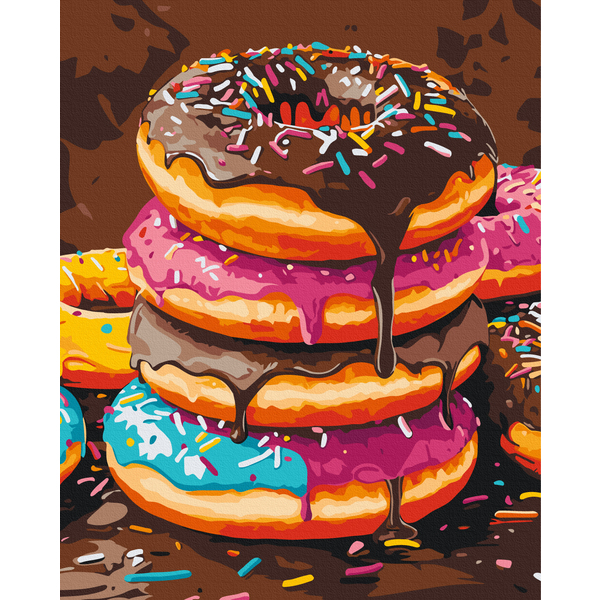 Картина по номерам Натюрморти - Сладкие донаты