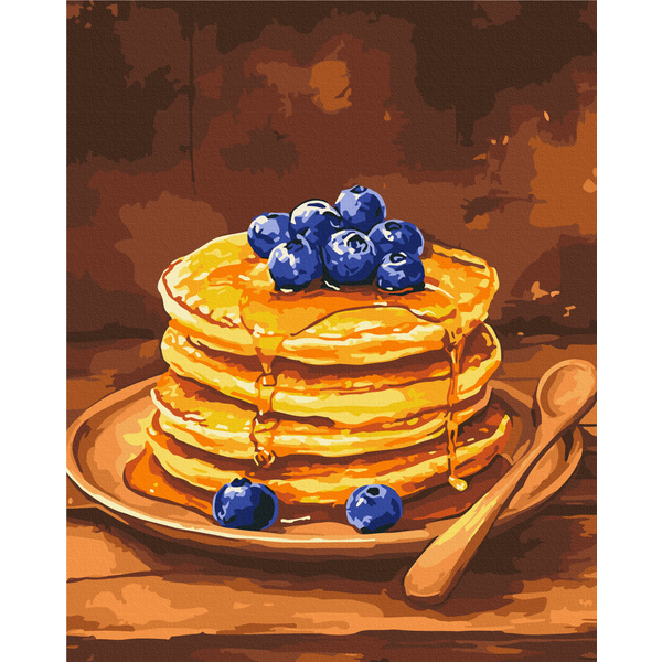 Картина по номерам Натюрморти - Панкейки з лохиною