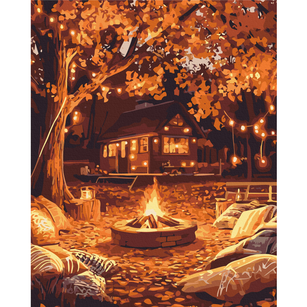 Картина по номерам Природа - Fire among the leaves