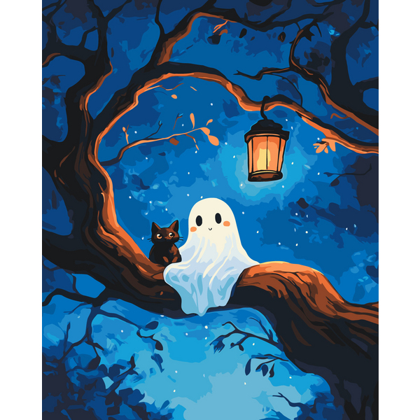 Картина по номерам Тварини, птахи та риби - Хелловінські друзяки