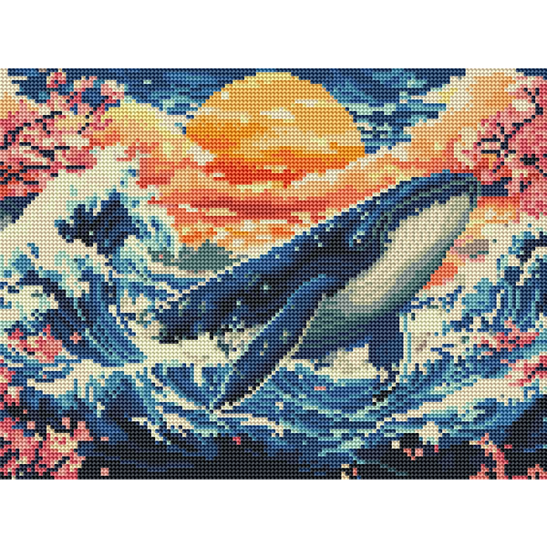 Алмазна мозаїка BLACK 30х40 - Синий кит