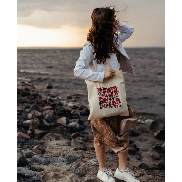 Набори для творчості DIY - Набір для розпису шопера «Петриківський червоно - чорний»