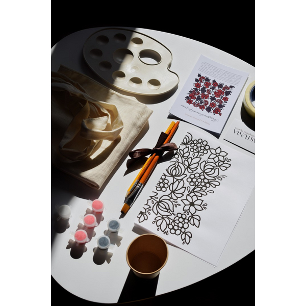 Набори для творчості DIY - Набір для розпису шопера «Петриківський червоно - чорний»