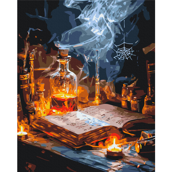 Картина по номерам Мультфільми, комікси, аніме - Зілля та книги заклинань