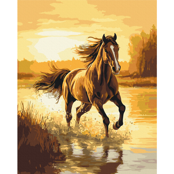 Картина по номерам Тварини, птахи та риби - Ветер в гриве