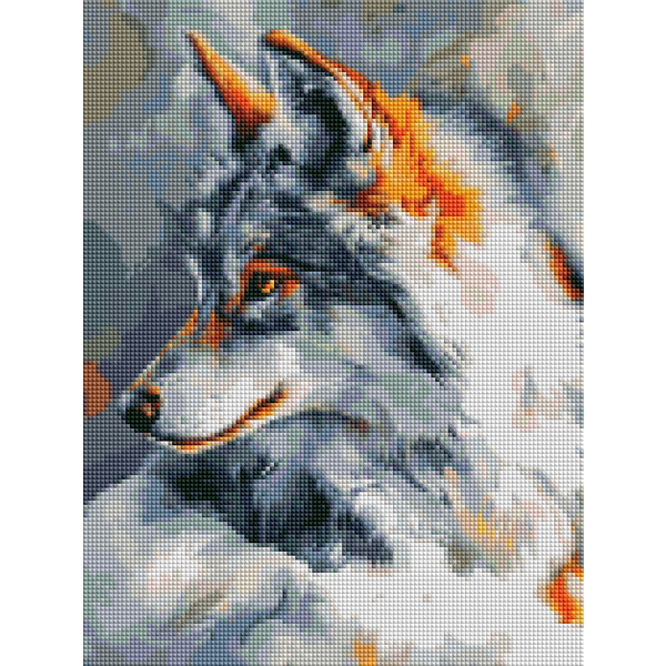 Алмазная мозаика 40x30 Власного виробництва - Вовк