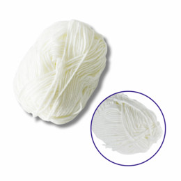 Пряжа фасованна петляста 50гр. (80% бавовни+ 20% молочна клітковина) молочно-біла