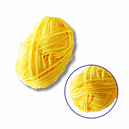 Пряжа фасованна петляста 50гр. (80% бавовни+ 20% молочна клітковина) жовта