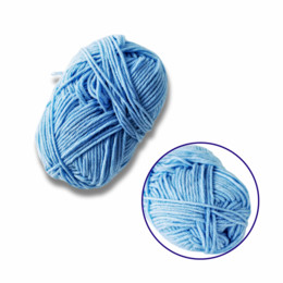 Пряжа фасованна петляста 50гр. (80% бавовни+ 20% молочна клітковина) світло-синій