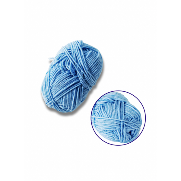 Пряжа, нитки - Пряжа фасованна петляста 50гр. (80% бавовни+ 20% молочна клітковина) світло-синій