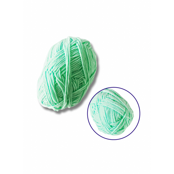 Пряжа, нитки - Пряжа фасованна петляста 50гр. (80% бавовни+ 20% молочна клітковина) водний зелений