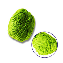 Packaged looped yarn 50g (80% cotton + 20% milk fiber) green