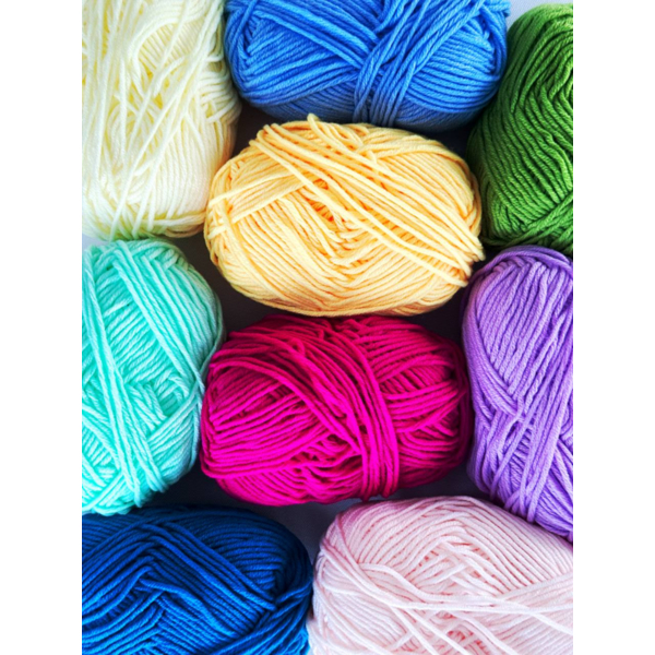 Пряжа, нитки - Packaged looped yarn 50g (80% cotton + 20% milk fiber) green