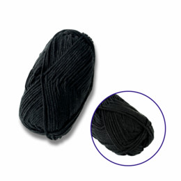 Пряжа фасованна петляста 50гр. (80% бавовни+ 20% молочна клітковина) чорна