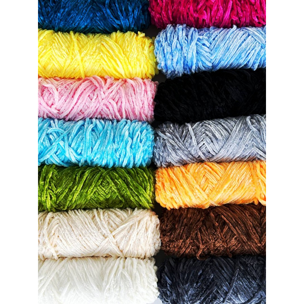Пряжа, нитки - “Plush chenille yarn 100g (100% polyester)”  milky white