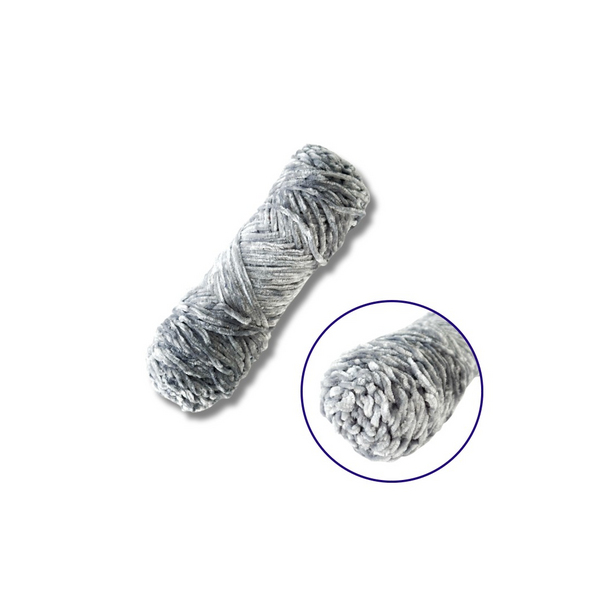 Пряжа, нитки - «Пряжа плюшевая синель 100гр. (100% полиэстер)» светло-серый