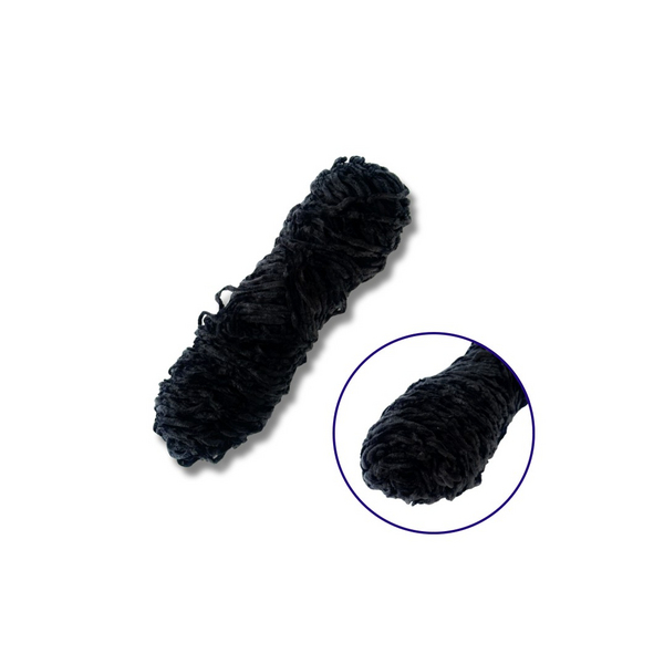 Пряжа, нитки - «Пряжа плюшевая синель 100гр. (100% полиэстер)» черный