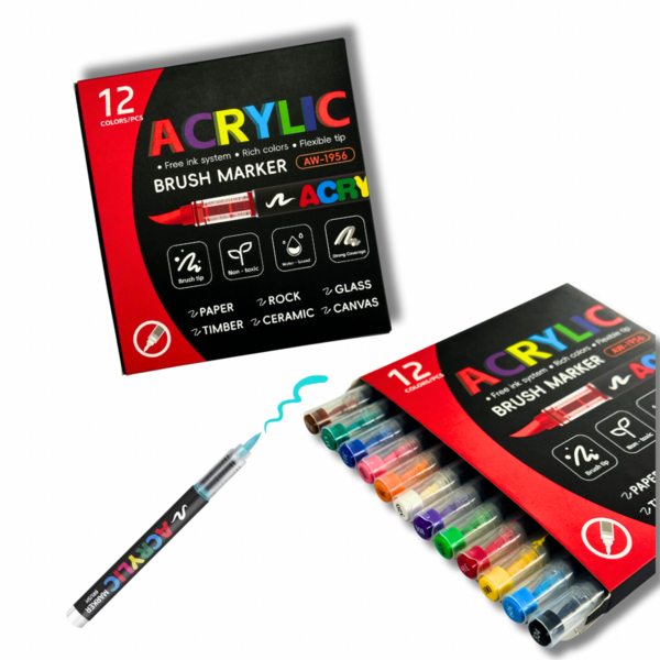 Акриловi маркери - Акрилові маркери (12 шт)