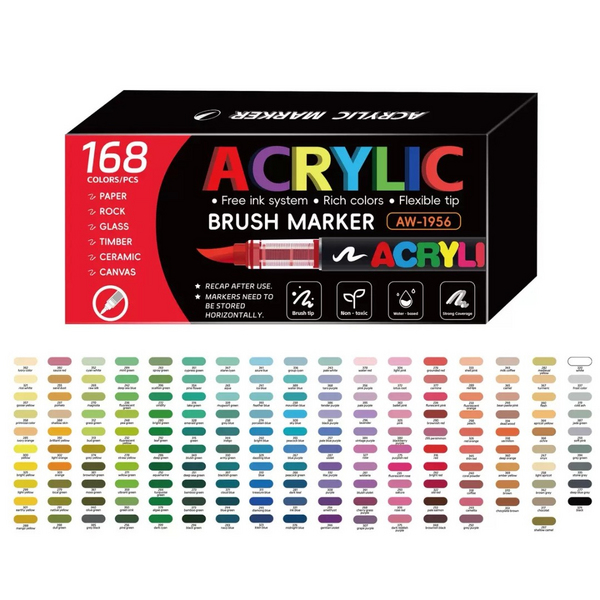 Акриловi маркери - Акрилові маркери (168 шт)