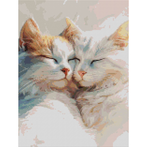 Алмазная мозаика 40x30 Власного виробництва - Дві кішечки