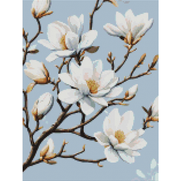 Алмазная мозаика 40x30 Власного виробництва - Цвіт магнолії