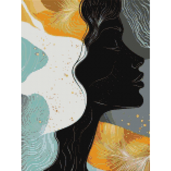 Алмазная мозаика 40x30 Власного виробництва - Силует обличчя