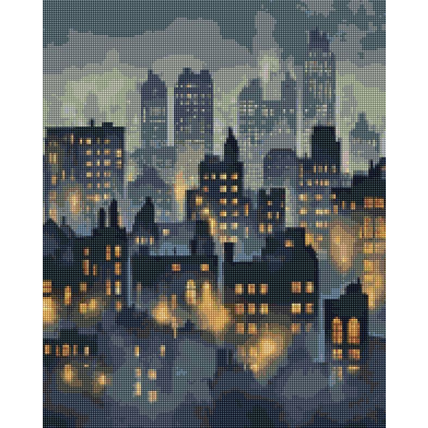 Алмазна мозаїка 40х50 - Туман над нічним містом
