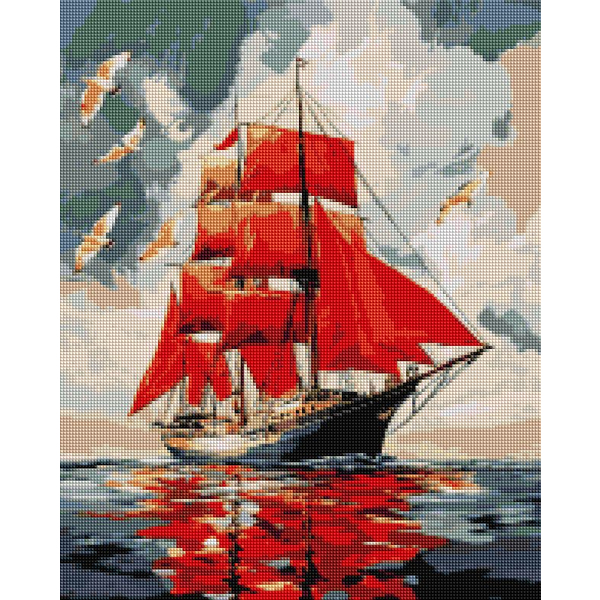 Алмазна мозаїка 40х50 - Червоні вітрила