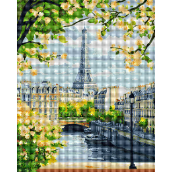 Алмазна мозаїка 40х50 - Эйфелева башня с берега Сены