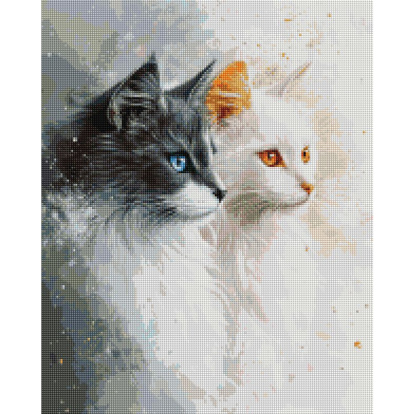 Алмазна мозаїка 40х50 - Два милих котика