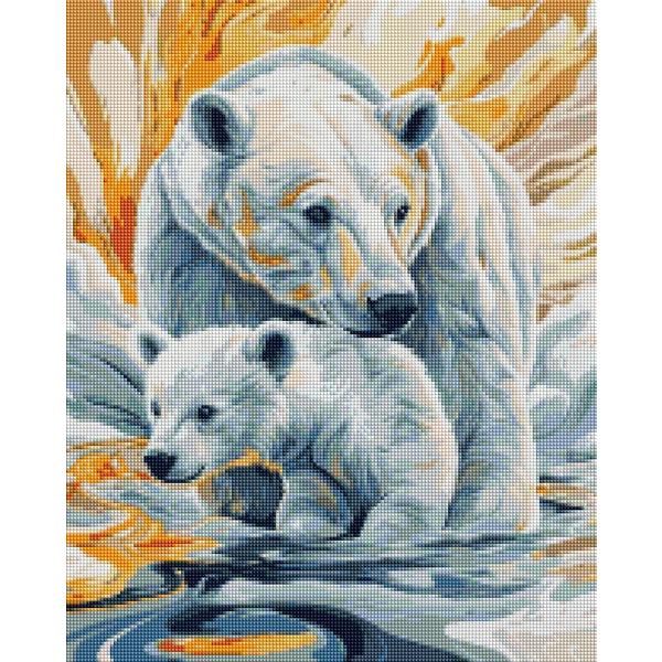 Алмазна мозаїка 40х50 - Два білих медведя