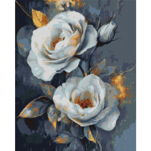 Алмазна мозаїка 40х50 - Неймовірні троянди з позолотою