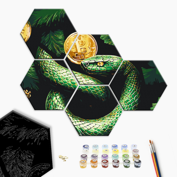 Картина по номерам На чорному полотні - (шестикутна) “Плід бажань”