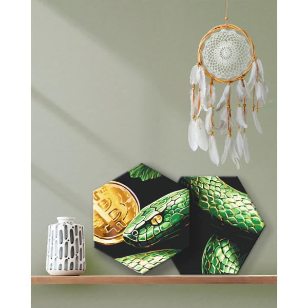 Картина по номерам На чорному полотні - (шестикутна) “Плід бажань”