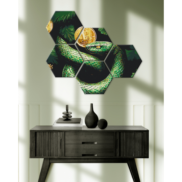 Картина по номерам На чорному полотні - (шестикутна) “Плід бажань”