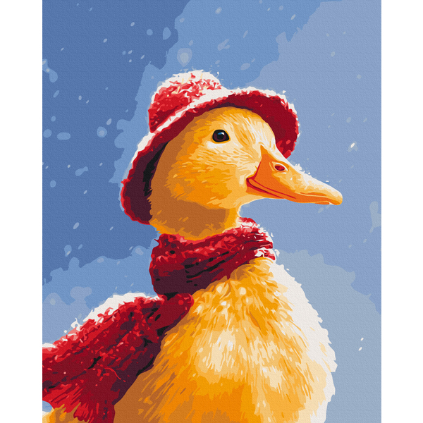 Картина по номерам Затишок, зима, Новий рік, Різдво - Зимова качечка