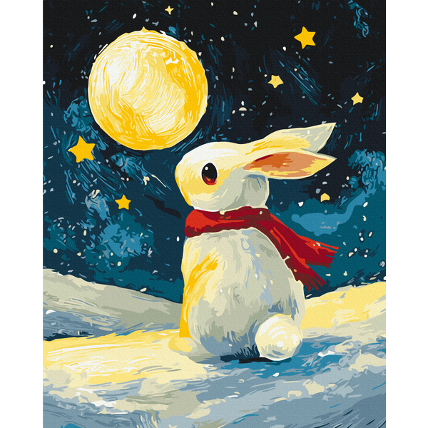 Картина по номерам Затишок, зима, Новий рік, Різдво - Білий зимовий принц